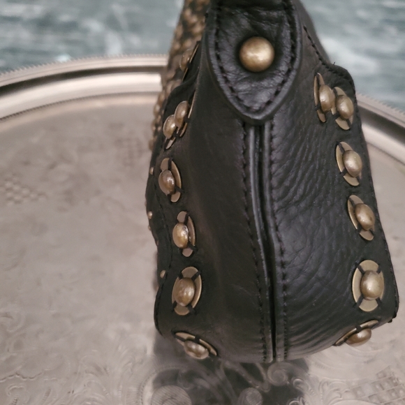 Cole Haan purse black stud leather Harley Davidson - Picture 10 of 17